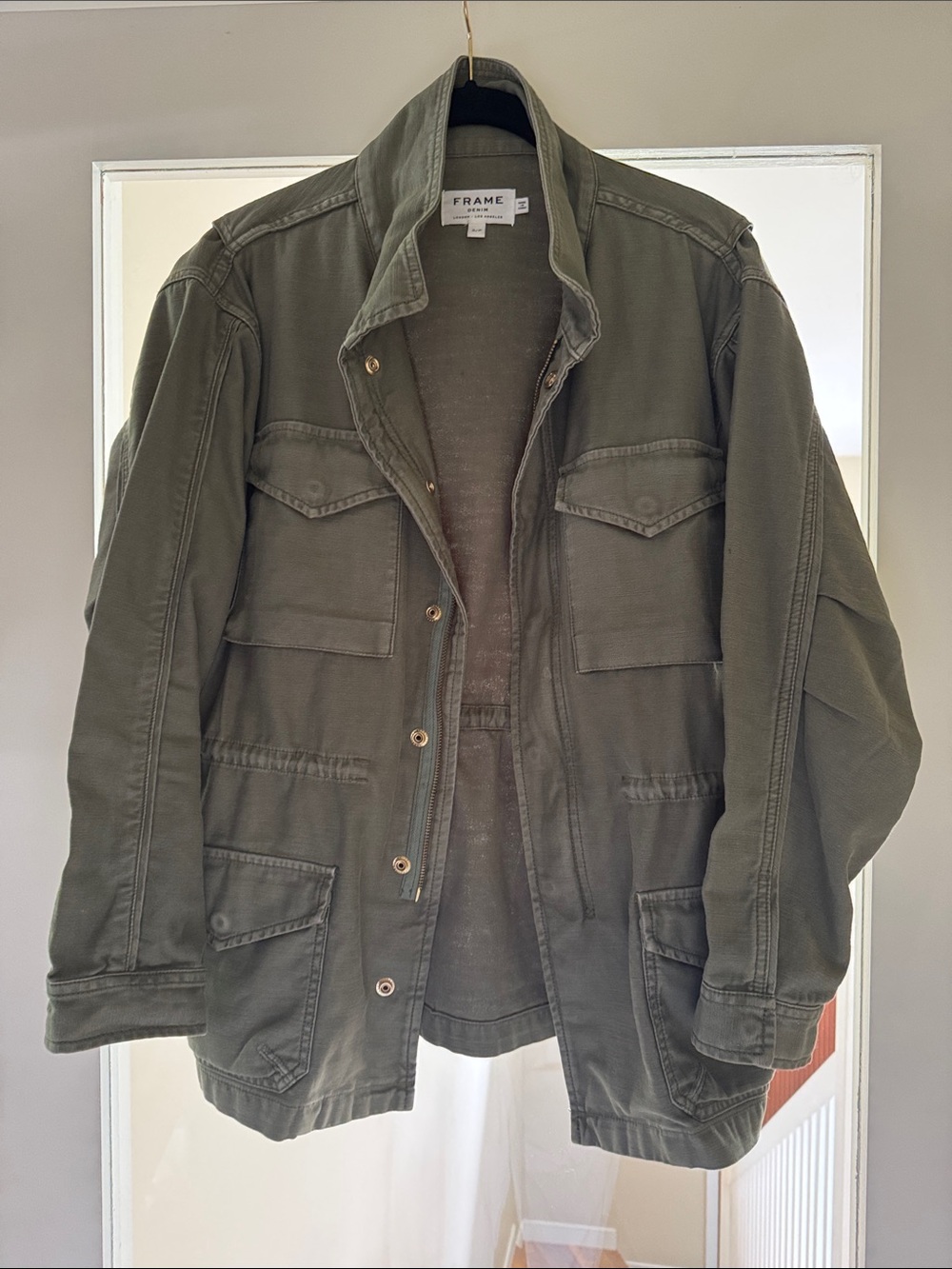 Frame Denim Olive Green Military Utility Jacket